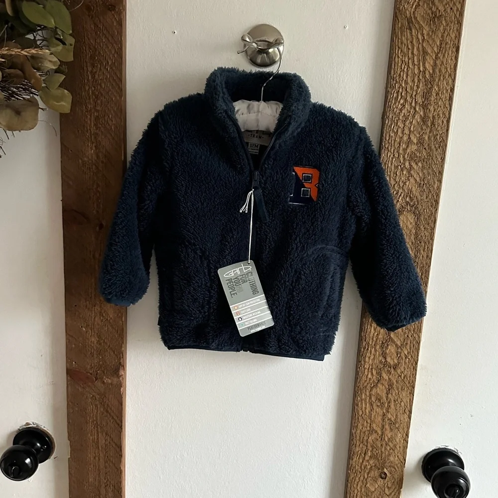 New RARE Bucknell Bison University 6-12 M Baby Fleece Zip Jacket Garb Team 96